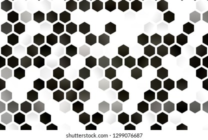 Light Black vector layout with hexagonal shapes. Illustration of colored hexagons on white surface. New template for your brand book.