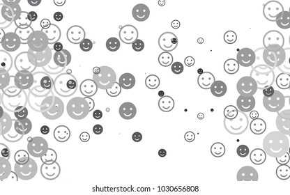 Light Black vector layout with smiling faces. Beautiful colored illustration with smiles in simple style. Template for cheerful greeting postcards.