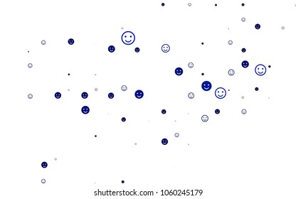 Light Black vector layout with smiling faces. Decorative shining illustration with smiles on white template. Pattern for carnival, festival fun leaflets.