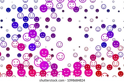 Light Black vector layout with smiling faces. Colorful gradient Smiles on white background. Pattern for parties, gifts, congratulations.