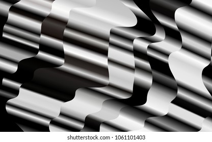 Light Black vector pattern with bent ribbons. Creative illustration in halftone marble style with gradient. A completely new marble design for your business.