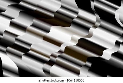 Light Black vector pattern with bent ribbons. A completely new color illustration in marble style. Pattern for your business design.
