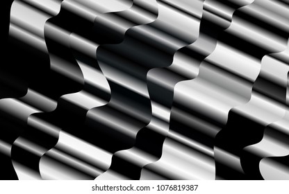 Light Black vector pattern with bent lines. Shining illustration, which consist of blurred lines, circles. A new texture for your  ad, booklets, leaflets.