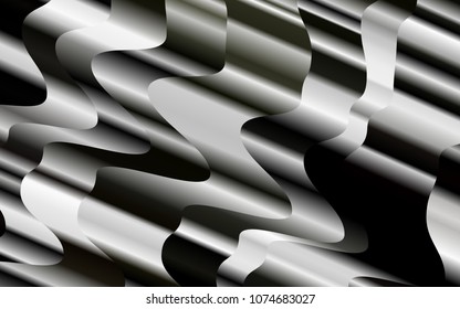 Light Black vector pattern with curved circles. An elegant bright illustration with gradient. Textured wave pattern for backgrounds.