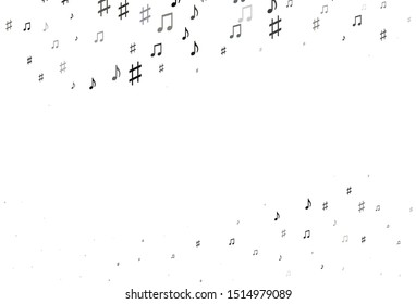 Light Black vector pattern with music elements. Isolated colorful music keys on abstract background. Modern design for wallpapers.