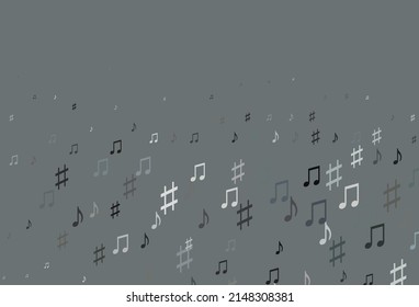Light Black vector pattern with music elements. Decorative design in abstract style with music shapes. Pattern for festival leaflets.