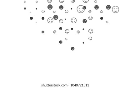 Light Black vector pattern with positive smiles. Blurred decorative design of smiles in doodle style. Template for cheerful greeting postcards.