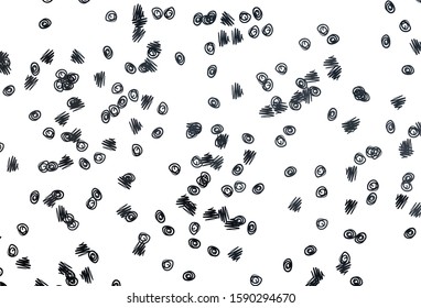Light Black vector pattern with spheres. Glitter abstract illustration with blurred drops of rain. Completely new template for your brand book.
