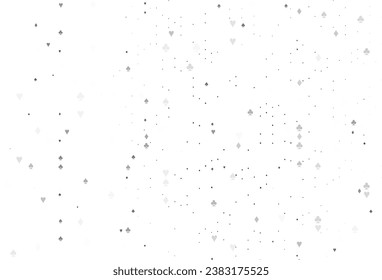 Light Black vector pattern with symbol of cards. Shining illustration with hearts, spades, clubs, diamonds. Design for ad, poster, banner of gambling websites.