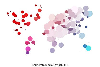 Light Black vector red pattern of geometric circles, shapes. Colorful mosaic banner. Geometric background with colored disks.