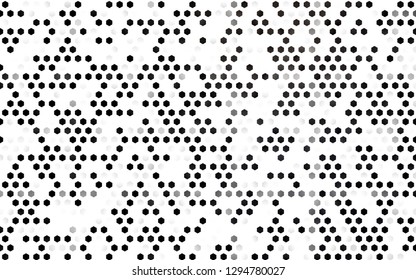 Light Black vector seamless backdrop with hexagons. Illustration of colored hexagons on white surface. Pattern for design of window blinds, curtains.
