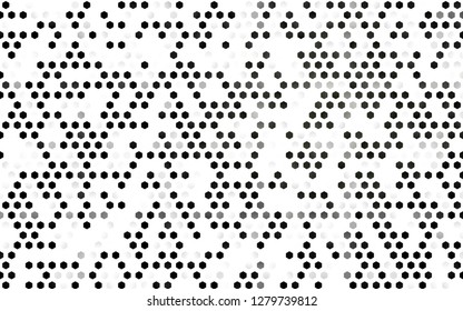 Light Black vector seamless cover with set of hexagons. Colorful hexagons on white backdrop. Pattern for design of window blinds, curtains.