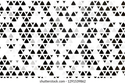 Light Black vector seamless template with crystals, triangles. Glitter abstract illustration with triangular shapes. Pattern for design of window blinds, curtains.