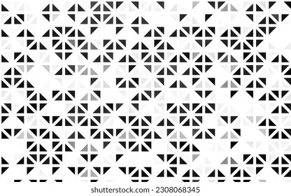 Hellschwarze, nahtlose Textur im Dreiecksstil. Abstrakte Glitter-Illustration mit dreieckigen Formen. Trenddesign für Tapeten, Stoffmacher.