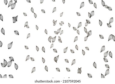 Fondo de esbozo de vector negro claro. Ilustración colorida brillante con hojas en estilo doodle. Nuevo diseño para su negocio.