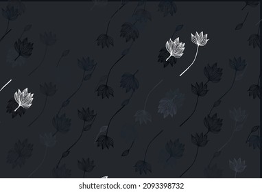 Light Black vector sketch background. Modern geometrical abstract illustration with leaves. The template for background of cell phones.