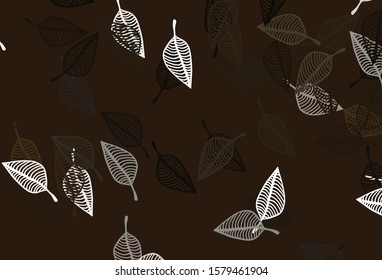 Light Black vector sketch texture. Colorful illustration in doodle style with leaves. The textured pattern for website.