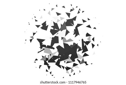 Light Black vector of small triangles on white background. Illustration of abstract texture of triangles. Pattern design for banner, poster, cover.