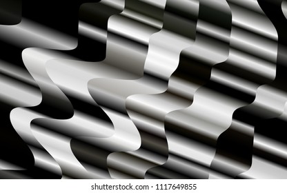 Light Black vector template with bent ribbons. An elegant bright illustration with gradient. Brand-new design for your ads, poster, banner.
