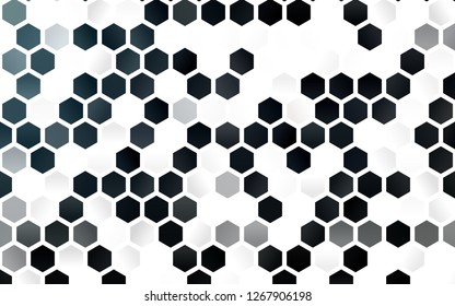 Light Black vector template in hexagonal style. Glitter abstract illustration in hexagonal style. New design for website's poster, banner.
