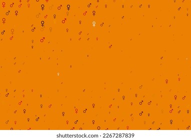 Plantilla vectorial de color negro claro con símbolos de hombre, mujer. Ilustración abstracta con símbolos de género de gradiente colorido. Diseño moderno para tapices unisex.