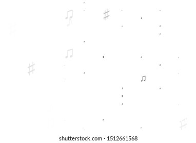 Light Black vector template with musical symbols. Decorative design in abstract style with music shapes. Modern design for wallpapers.