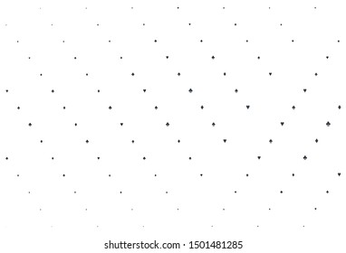 Light Black vector template with poker symbols. Glitter abstract sketch with isolated symbols of playing cards. Design for ad, poster, banner of gambling websites.