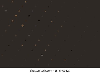 Light Black vector template with poker symbols. Illustration with set of hearts, spades, clubs, diamonds. Pattern for ads of parties, events in Vegas.