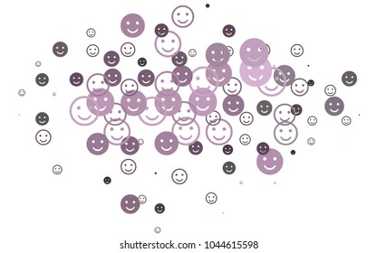 Light Black vector template with sweet snacks. Decorative shining illustration with smiles on white template. Pattern for carnival, festival fun leaflets.
