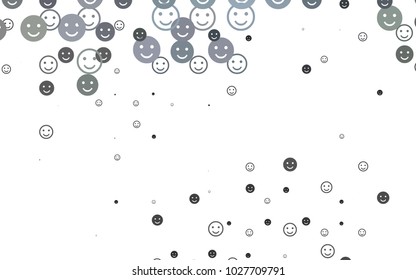 Light Black vector texture with happy smiles. Beautiful colored illustration with smiles in simple style. Pattern for parties, gifts, congratulations.