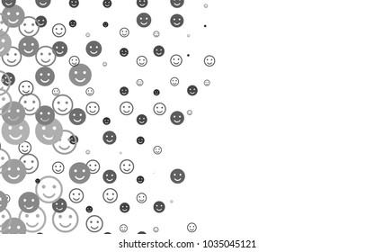 Light Black vector texture with happy smiles. Blurred decorative design of smiles in doodle style. Design for positive ad, poster, banner.