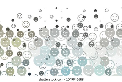 Light Black vector texture with happy smiles. Blurred decorative design of smiles in doodle style. Beautiful design for your business advert.