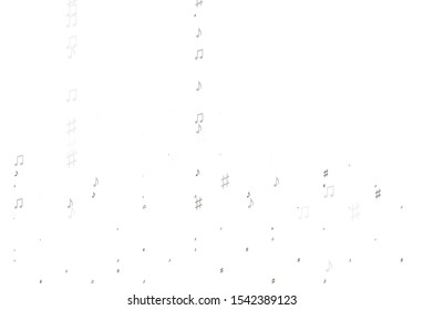 Light Black vector texture with musical notes. Decorative design in abstract style with music shapes. Template for fasion magazines.