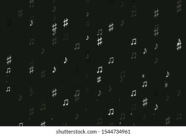 Light Black vector texture with musical notes. Decorative design in abstract style with music shapes. Template for fasion magazines.