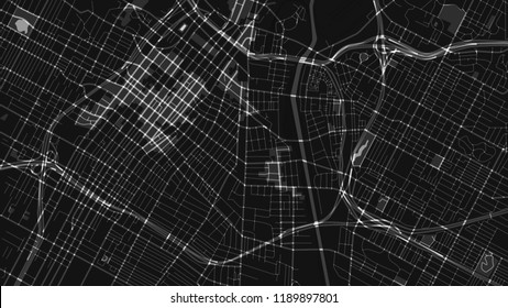 light black white map city los angeles