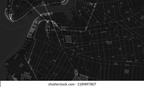 light black white map city new york 
