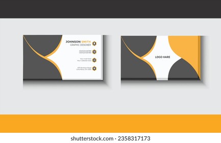 Diseño sencillo de tarjetas de visita en color negro y amarillo claro.
