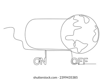 Cortes de luz para la toma de conciencia sobre el cambio climático. Dibujo de una línea de la hora de la Tierra