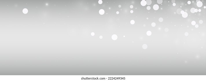 Light Blizzard Vector Silver Panoramic Background. New Snowfall Card. Winter Christmas Holiday. Sky Snowflake Transparent.