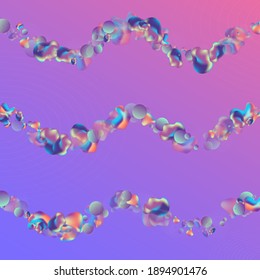 Light Blob Futuristic Vector Blue Background. Trendy Elements Poster. Color Minimal 3d Layout. Neon Shape Pattern.