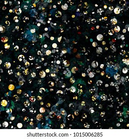 Light blots and spots on dark backdrop. Like colored bubbles. Seamless texture. Abstract vector background for web page, banners backdrop, fabric, home decor, wrapping