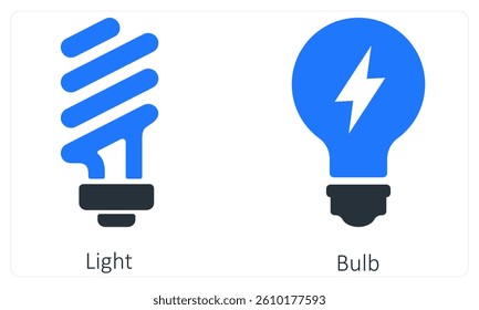 Light and Blub icon concept