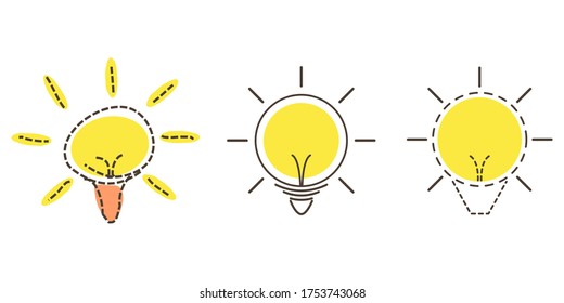 Icono azul claro, logotipo aislado en fondo blanco, concepto Idea, diseño de vector plano