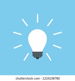 light blub icon on blue background