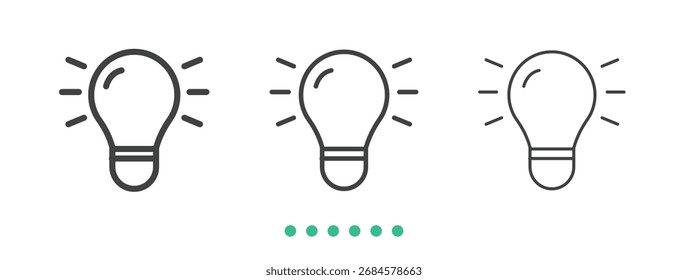 Light blub icon. Thin line icon vector