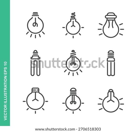 Light blub Icons. Thin Line Symbol Elements Collection.
