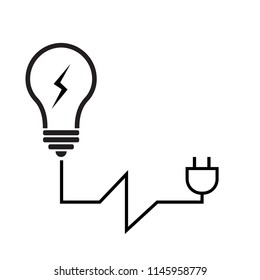 Light blub plug on white background