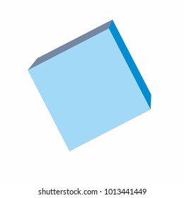 light blue 3D box square icon. packaging desig element vector