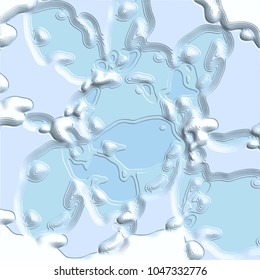 light blue 3D circle pattern with curved areas and white embossed highlights, vector illustration