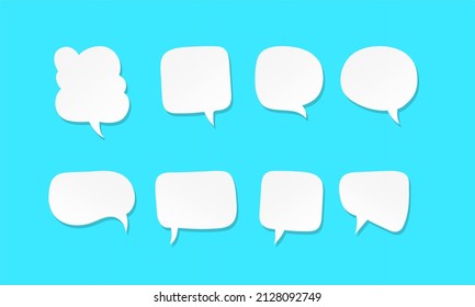 Light blue 3d speech bubble chat icon collection set Banner poster and sticker concept, with space for Text (vector)